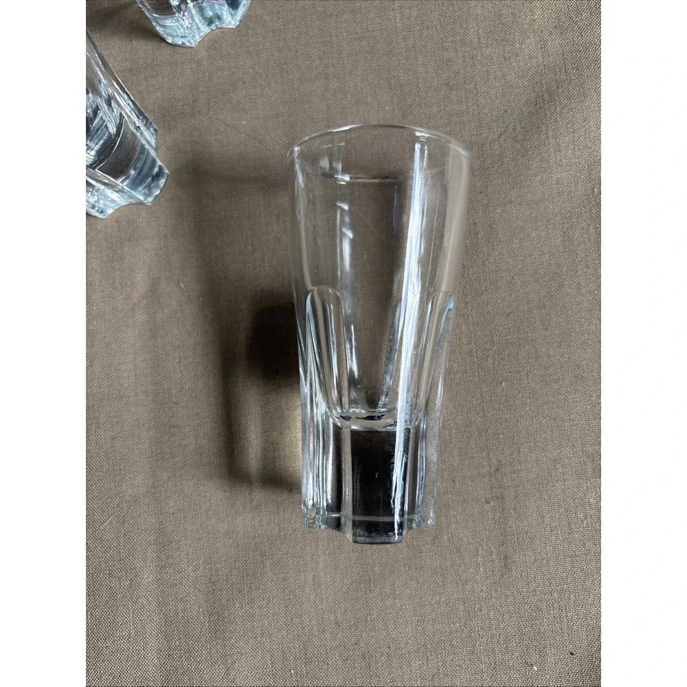 Set of 4 Italian Crystal Shot Glasses Aperitifs Heavy Base Made in Italy